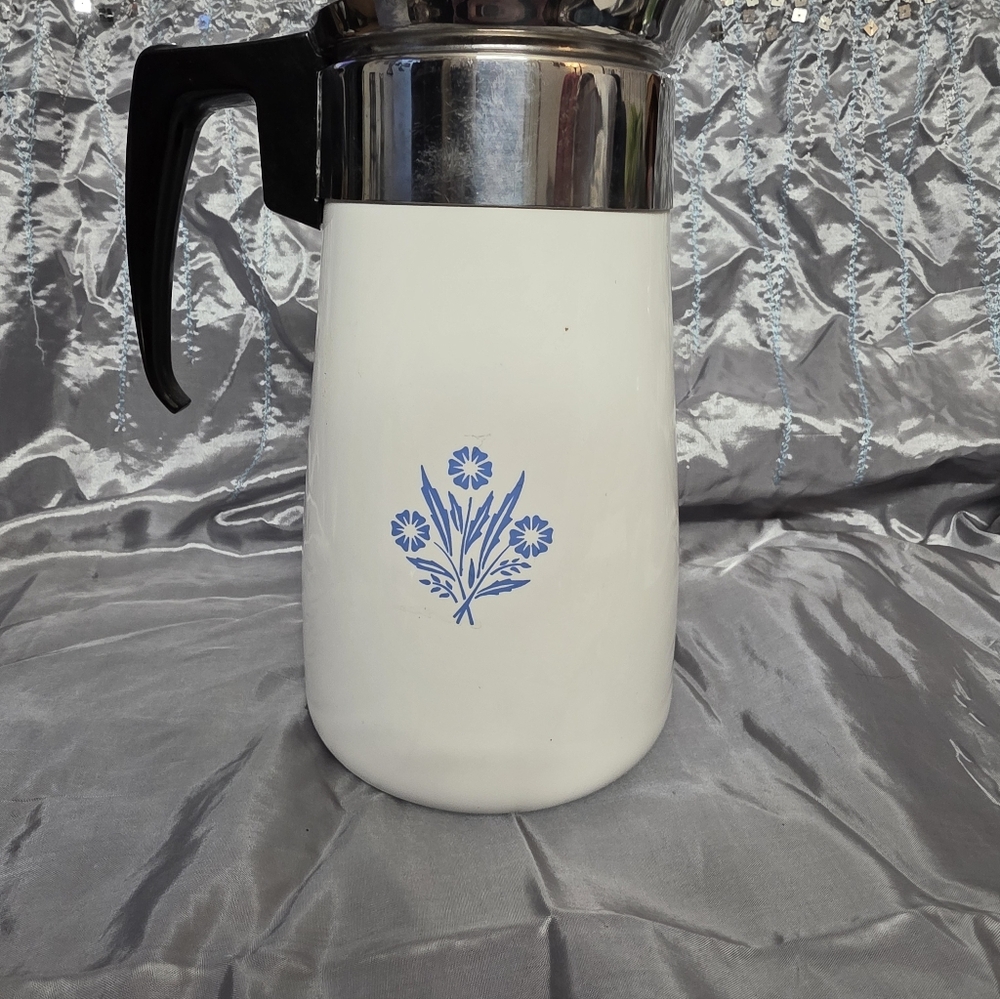 Corningware White Carafe with Blue Floral Motif - Picture 6 of 8